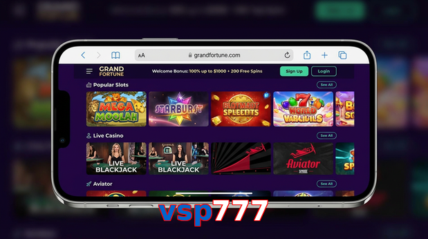 Main screen of Vsp777 ios page for PK players